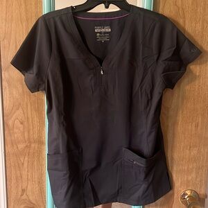 Purple Label Gray Scrub Top